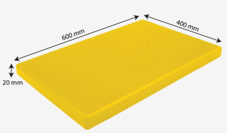 Totul pentru Cofetarie, Patiserie,Pizza - Tocator Neted 600x400xh2 cm - HACCP - Galben