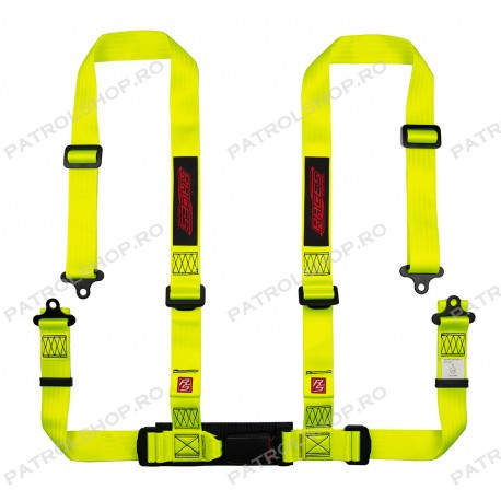 4 point seat belt RACES 2" neon - PATROL SHOP [1]
