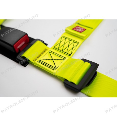 4 point seat belt RACES 2" neon - PATROL SHOP [2]