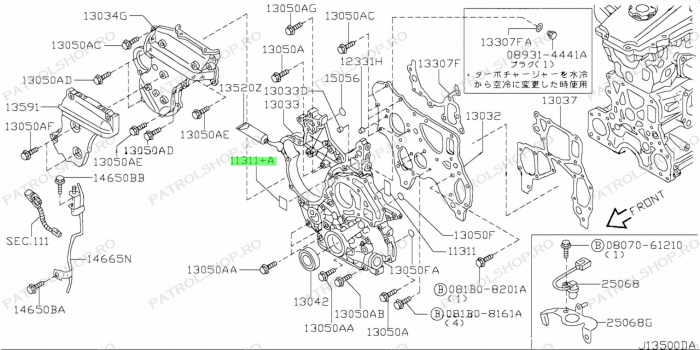 Engine front cover gasket OEM Nissan Patrol Y61 3.0 ZD30 - PATROL SHOP [1]
