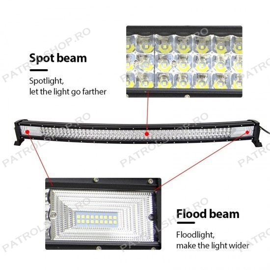 Ledbar curbat 130 cm 675W Spot & Flood Combo Beam - PATROL SHOP [2]