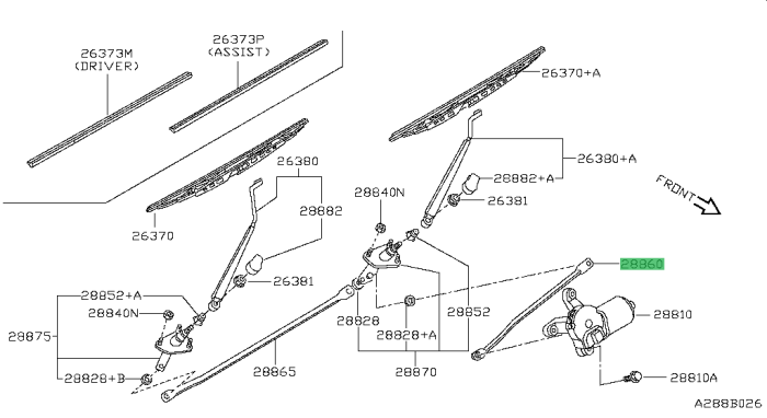 Legatura mecanism stergatoare parbriz OE Nissan Patrol Y61 - volan dreapta [2]