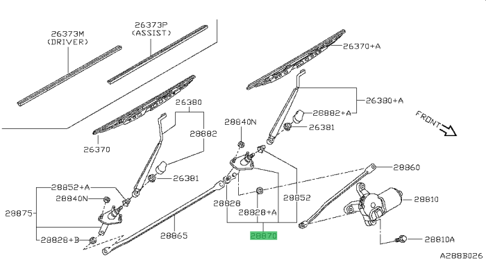 Pivot stanga ansamblu stergatoare parbriz OE Nissan Patrol Y61 - volan dreapta [3]