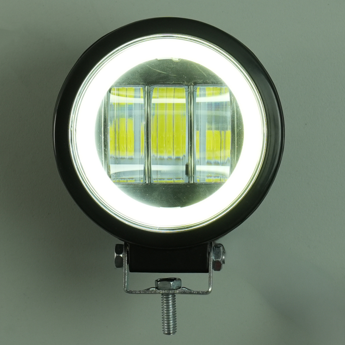 Proiector LED rotund 30W cu inel DRL lumina alba - 12-24V [3]