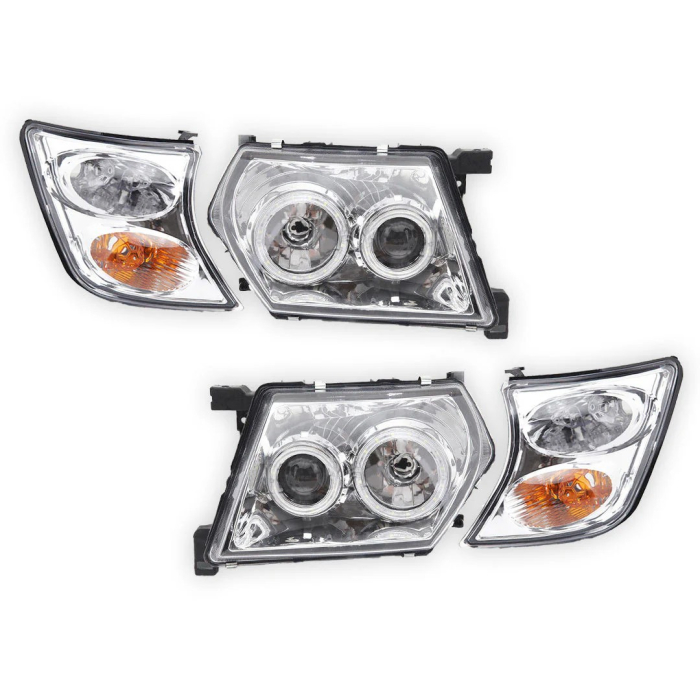Set faruri angel eyes + semnalizari tuning clare Nissan Patrol Y61 1998-2004 [2]