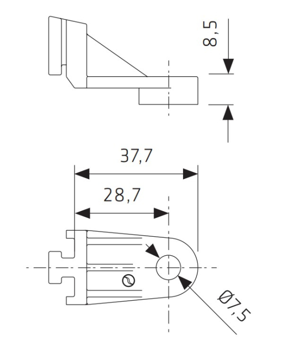SPAL electric fan mounting bracket - 37.7x8.5 mm [2]