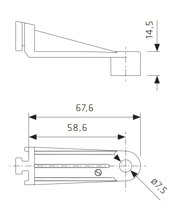 SPAL electric fan mounting bracket - 67.6x14.5 mm [2]