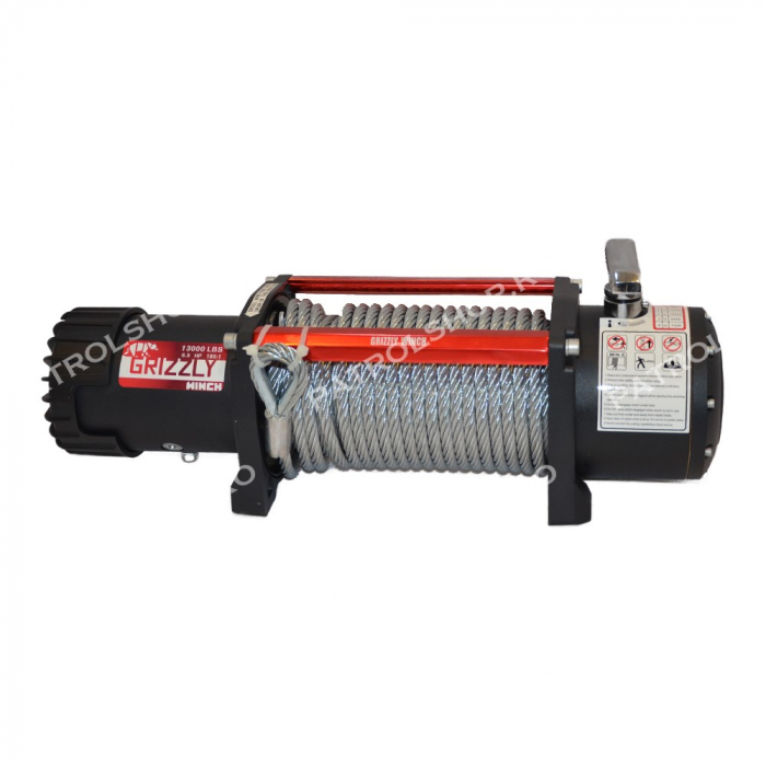 Electric winch Grizzly 13000 lbs - 5897 kg - 180:1 ratio - steel cable - PATROL SHOP [2]