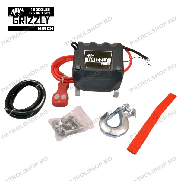 Electric winch Grizzly 13000 lbs - 5897 kg - steel cable - PATROL SHOP [2]