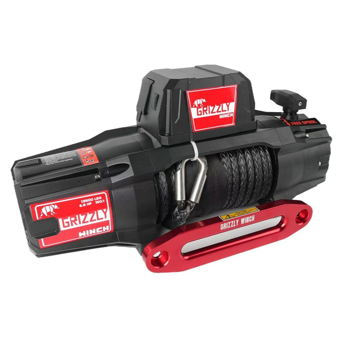 Electric winch Grizzly 13500 lbs - 6123 kg - synthetic rope - PATROL SHOP [5]