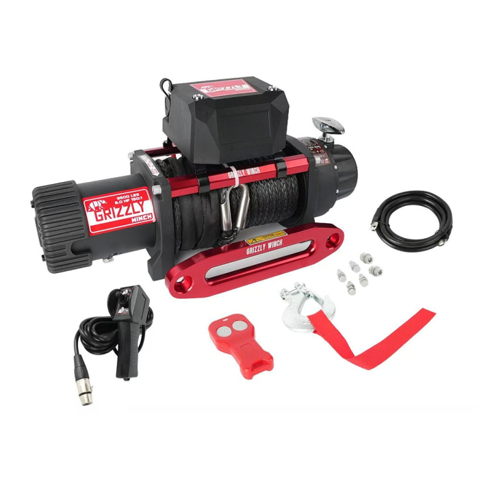Electric winch Grizzly 9500 lbs - 4310 kg - synthetic rope - PATROL SHOP [7]