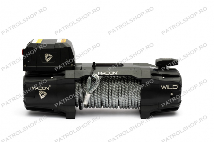 Electric winch Macon Wild 13000 lbs 12V LED - 5897 kg - steel cable - PATROL SHOP [6]