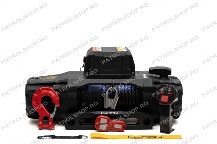 Electric winch Macon Wild 13000 lbs 12V LED - 5897 kg - synthetic rope  - PATROL SHOP [1]