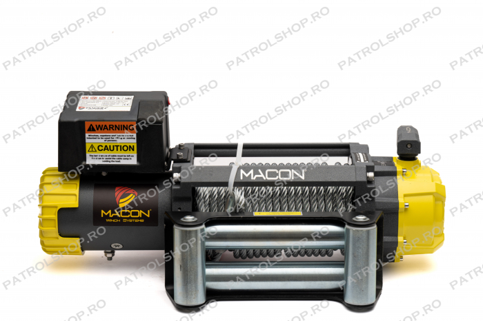 Electric winch Macon Yellow Hawk 12000 lbs 12V - 5443 kg - steel cable - PATROL SHOP [1]