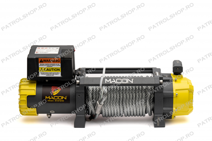 Electric winch Macon Yellow Hawk 12000 lbs 12V - 5443 kg - steel cable - PATROL SHOP [4]