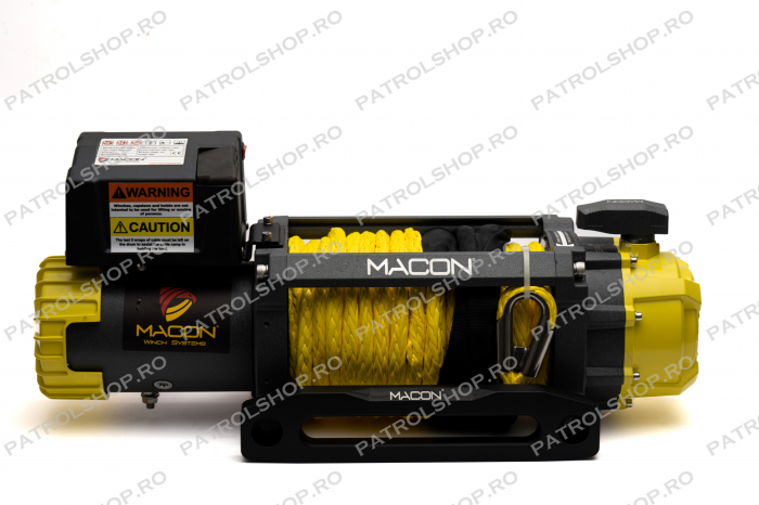 Electric winch Macon Yellow Hawk 12000 lbs 12V - 5443 kg - synthetic  rope  - PATROL SHOP [2]