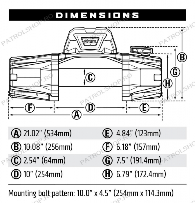 Electric winch WARN VR EVO 8 - 3630 kg - steel cable - PATROL SHOP [4]