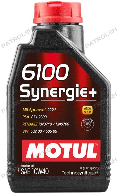 Engine oil MOTUL 6100 SYNERGIE+ 10W-40 1 liter - PATROL SHOP [1]