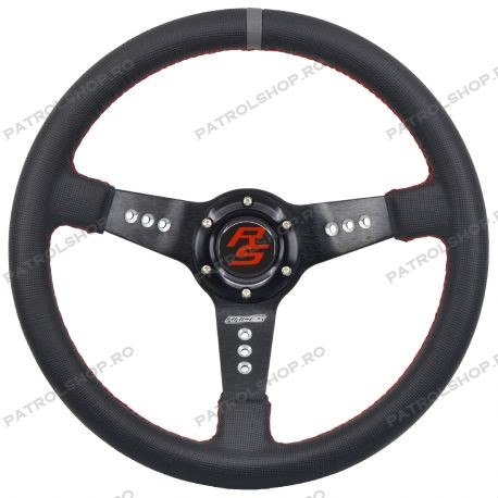 Universal steering wheel 350x65 mm eco leather RACES - PATROL SHOP [1]