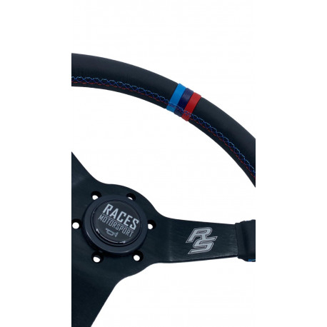 Universal steering wheel 350x65 mm eco leather RACES Motorsport [2]