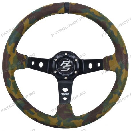 Universal steering wheel 350x90 mm suede leather camuflaj RACES - PATROL SHOP [1]