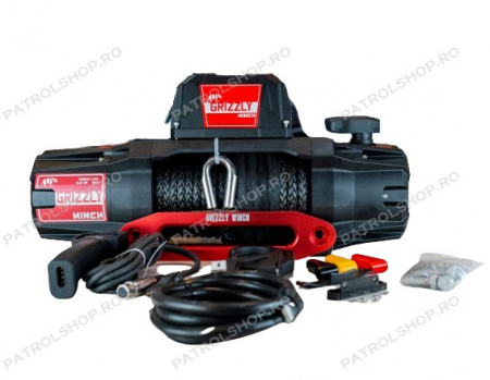 Recuperare - Troliu electric Grizzly 13500 lbs - 6123 kg - sufa sintetica - PATROL SHOP