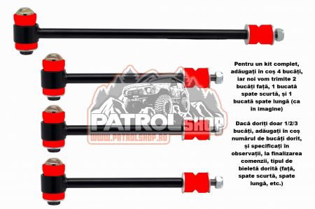 Bielete Antiruliu - Bieleta bara stabilizatoare +10cm Nissan Patrol Y61 - PATROL SHOP