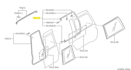 Weatherstrips - Back right door weatherstrip OEM Nissan Patrol Y61