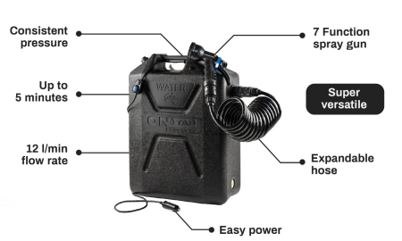 ONTAP 12V 22-Liter Portable Camping Shower - Black [4]