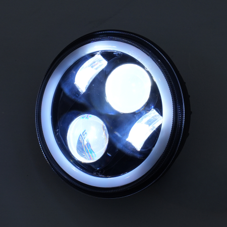 Far LED rotund 5.75 inch - cu DRL angel-eyes alb si semnalizare galbena - 9-30V [4]