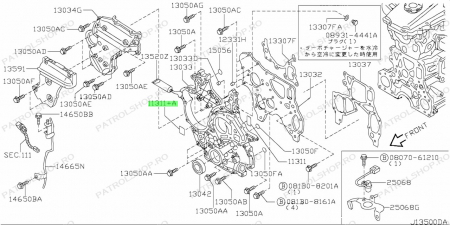 Garnituri, Simeringuri - Garnitura capac frontal distributie OEM Nissan Patrol Y61 3.0 ZD30 - PATROL SHOP