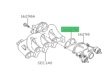 Throttle body - tnake manifold gasket OE Nissan Patrol Y61 3.0 [1]