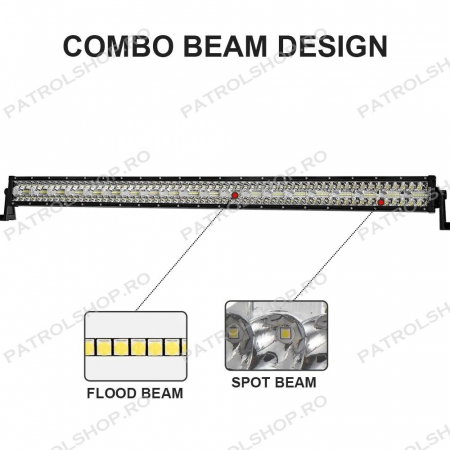 Ledbar drept 107 cm 900W Spot & Flood Combo Beam - PATROL SHOP [2]
