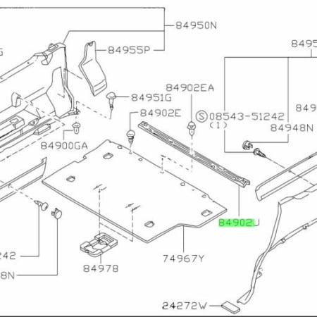 Interior - Trunk kicking plate OEM Nissan Patrol Y61 >2004