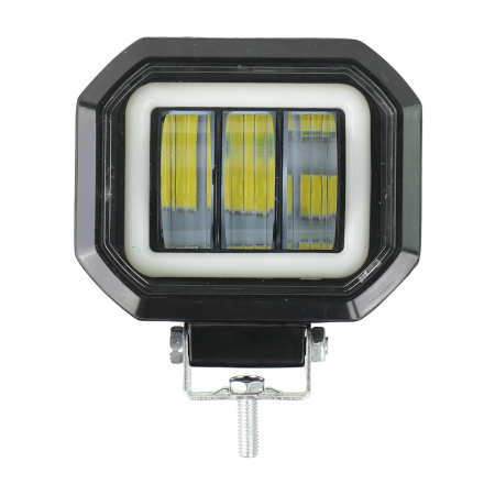 Proiectoare LED - Proiector LED patrat 30W cu inel DRL lumina alba - 12-24V