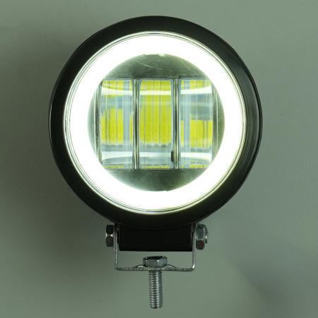 Proiector LED rotund 30W cu inel DRL lumina alba - 12-24V [2]