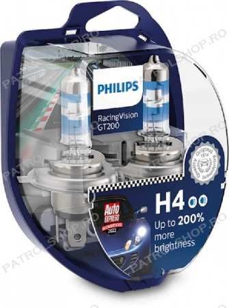 Electrice - Set becuri H4 Philips RacingVision GT200 - PATROL SHOP