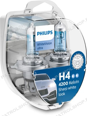 Electrice - Set becuri H4 Philips WhiteVision ultra - PATROL SHOP