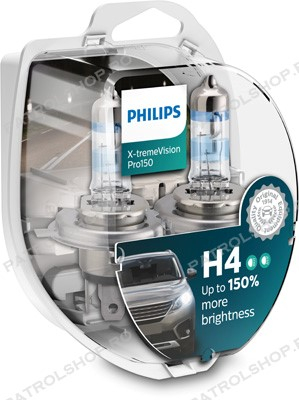 Electrice - Set becuri H4 Philips X-tremeVision Pro150 - PATROL SHOP