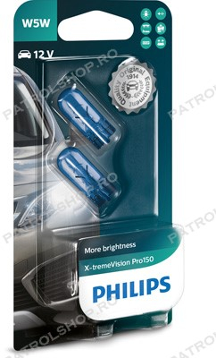 Electrice - Set becuri W5W Philips X-tremeVision Pro150 - PATROL SHOP