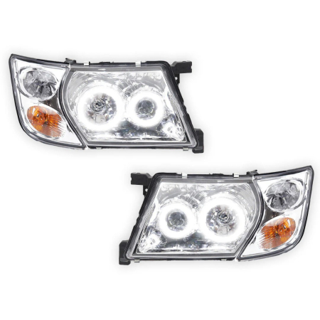 Faruri - Set faruri angel eyes + semnalizari tuning clare Nissan Patrol Y61 1998-2004