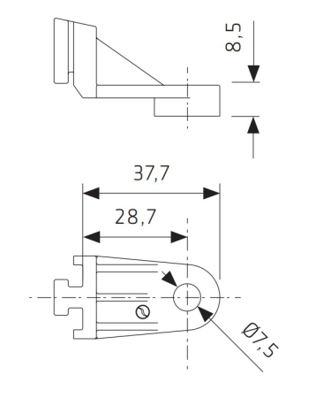 SPAL electric fan mounting bracket - 37.7x8.5 mm [1]