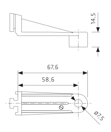 SPAL electric fan mounting bracket - 67.6x14.5 mm [1]