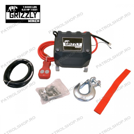 Electric winch Grizzly 9500 lbs - 4310 kg - synthetic rope - PATROL SHOP [1]