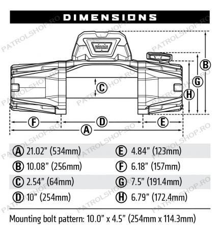 Electric winch WARN VR EVO 12-S - 5443 kg - synthetic rope - PATROL SHOP [3]