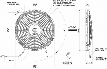 Ventilator electric 12V SPAL 280 mm - aspirare - PATROL SHOP [1]