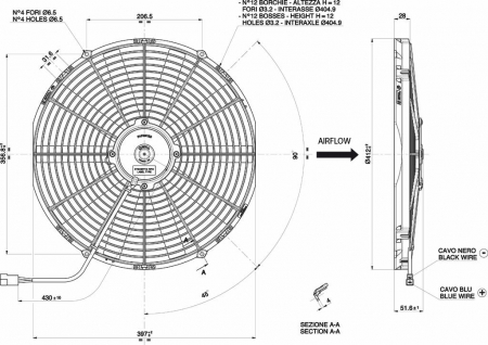 Electric fan SPAL 405 mm - suction - PATROL SHOP [1]