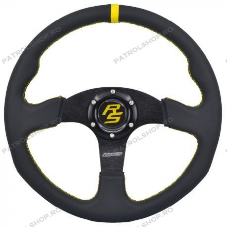 Interior - Volan universal 350 mm plat piele ecologica RACES - PATROL SHOP