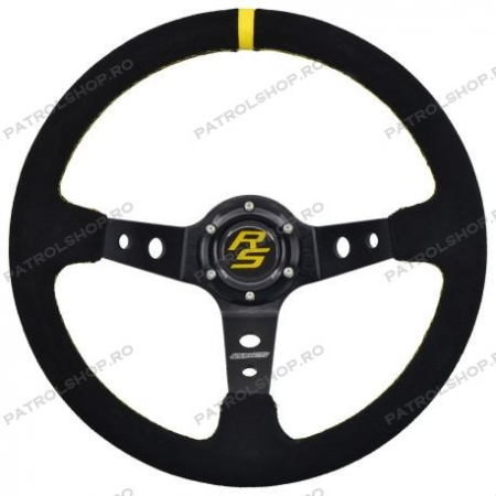 Interior - Volan universal 350x90 mm piele intoarsa RACES - PATROL SHOP