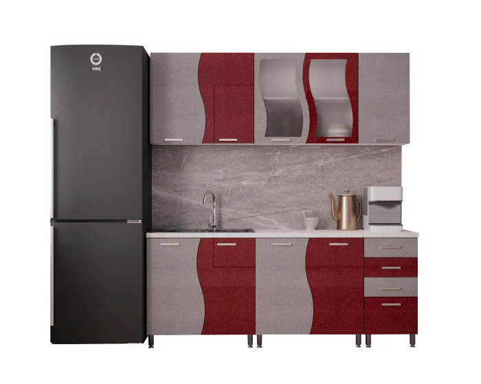 Bucatarie CIP S MDF Rosu Metalizat 2m [4]